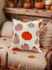 Halloween Throw Pillow Covers 18x18 Inch Orange Pumpkin Throw Cushion Covers Pumpkin Embroidery Pillow Cases for Couch Sofa Bed