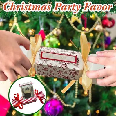 4Pcs Christmas Surprise Money Pull Pouch DIY Cash Pull Out Box with
