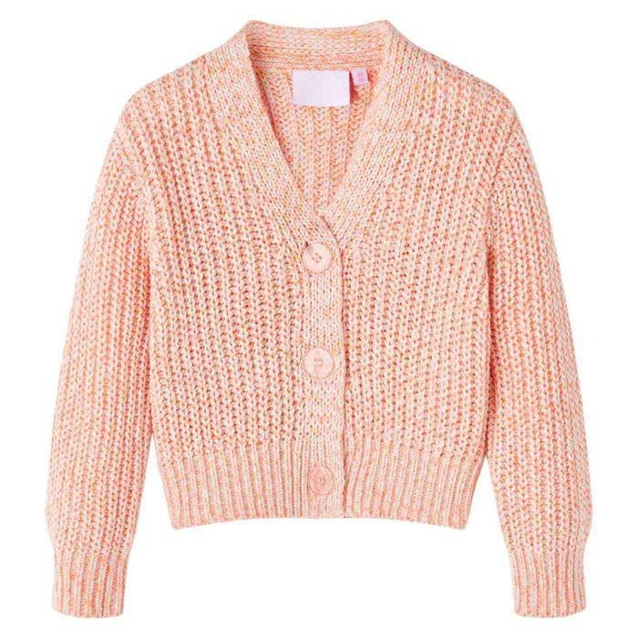 Cardigan bébé - vidaXL - 100% coton - Col V - Manches longues - Rose mélangé
