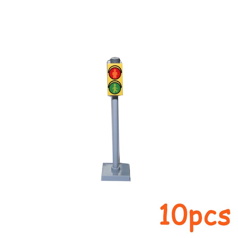 Non-Toxic Moc City Traffic Road Signs Signal Light Building Block Bike Bicycle Scooter Motorcycle Vehicle Scene Construction Accessories