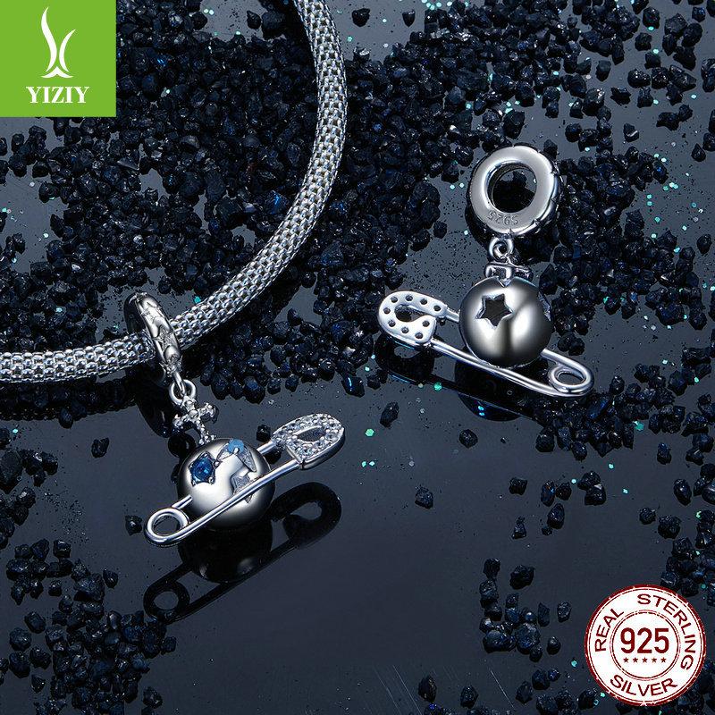 Universe Alien Planet Diy Bracelet Pendant Accessories, Personalized Futuristic S925 Sterling Silver Beads