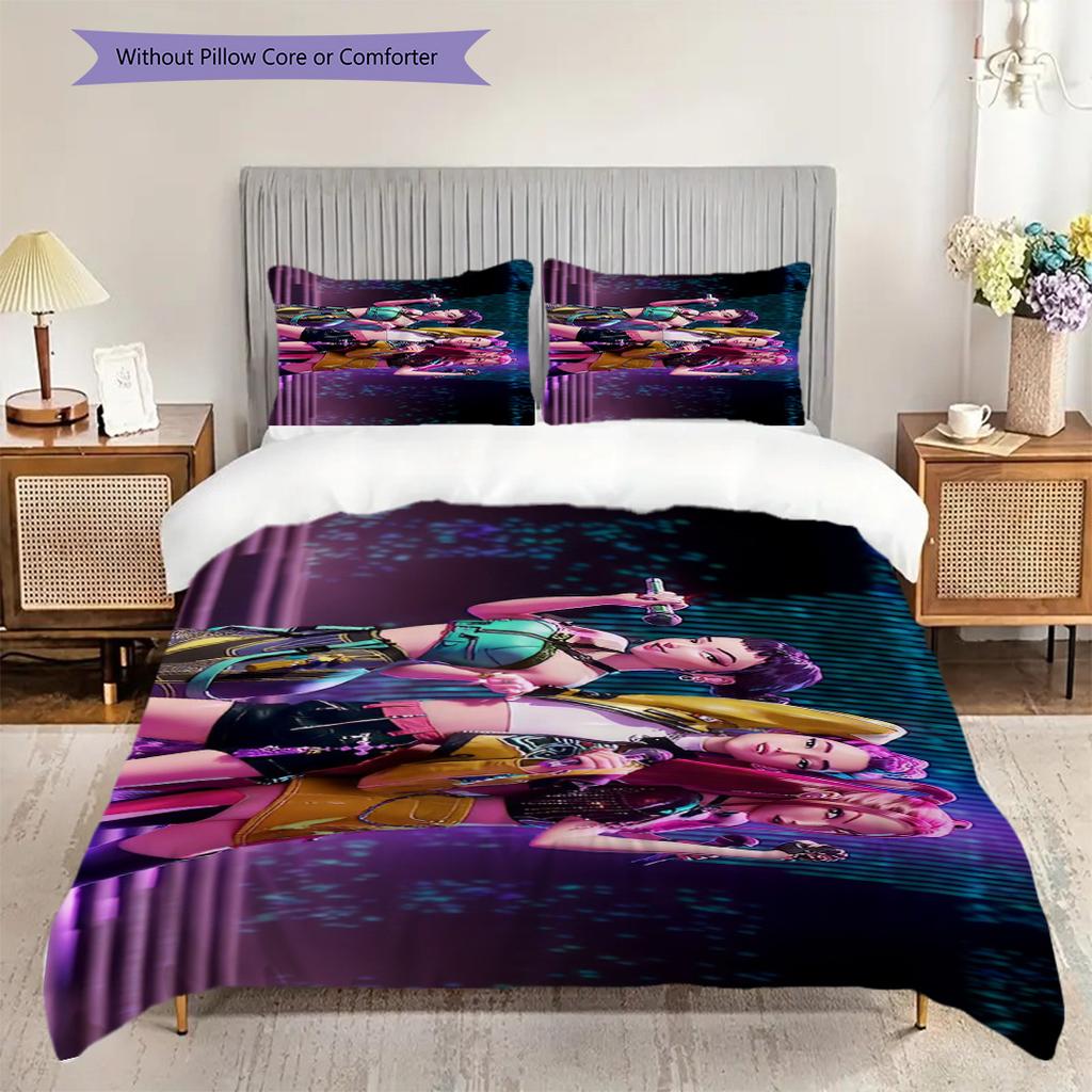 Vibrant Stage Performance Three-piece Set (1 * Duvet Cover + 2 * Pillowcase, Without Core) 2D Flat Duvet Cover and Pillowcase Bedding Set