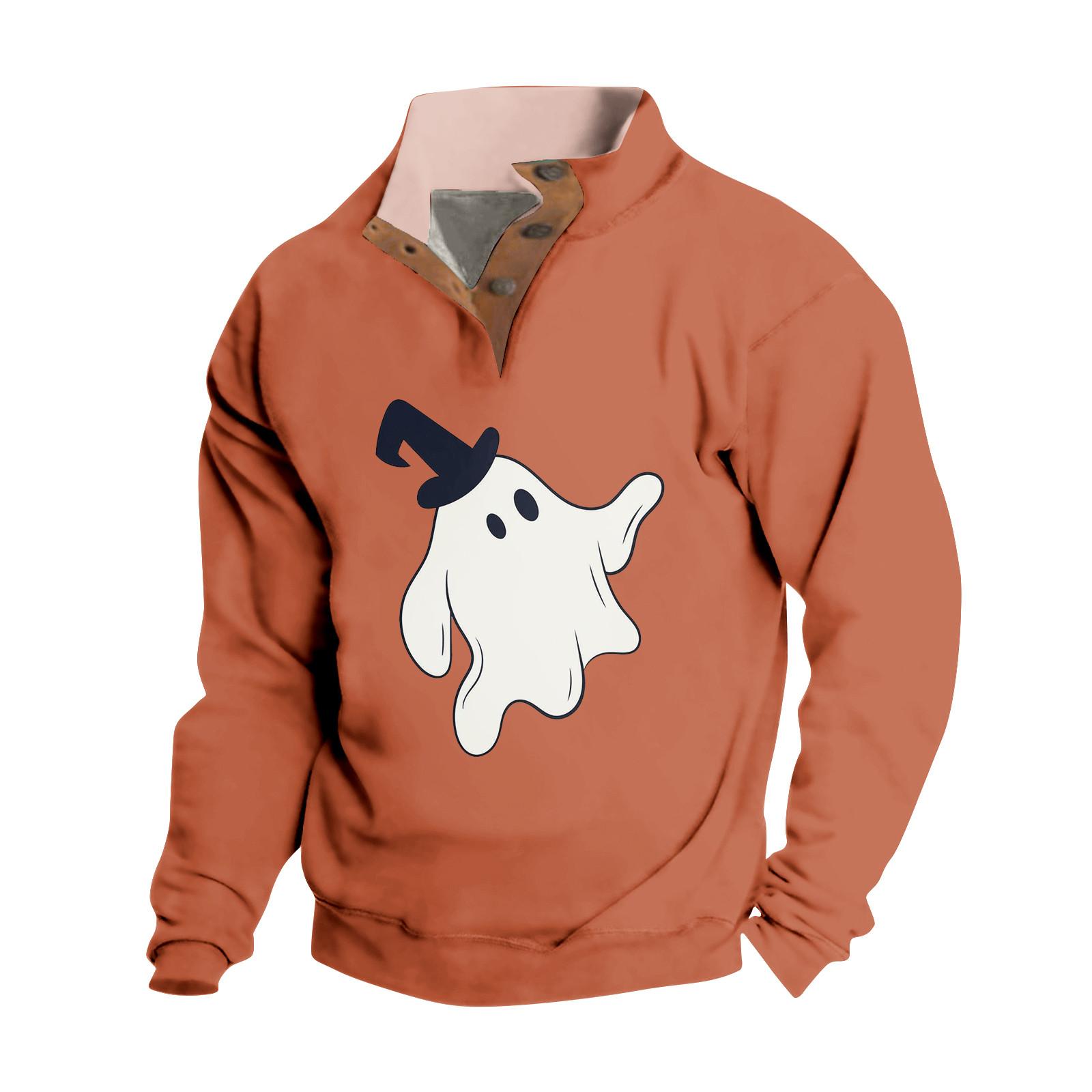 

Весенне-осенняя мужская толстовка с воротником-стойкой на открытом воздухе, повседневные свитера, топы XXL оранжевый