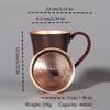 Tazza Antica in Rame Puro, Con coperchio Manico Intrecciato Tazza Spessa per la Colazione, Bicchiere da Tè Artigianale Bicchieri Stoviglie Tazza da Caffè