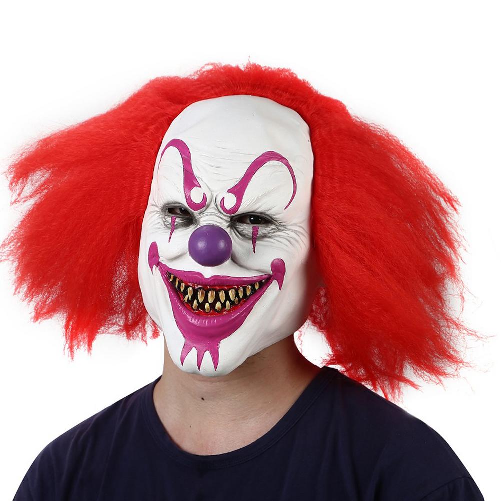 Halloween Mask Horror Latex Clown Face Cover Halloween Cosplay Party Adult Demon Props Headgear Scary Smiling Face Cover