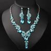 Versatile Crystal Clavicle Necklace Earrings Set Simple Dress Women'S Jewelry
