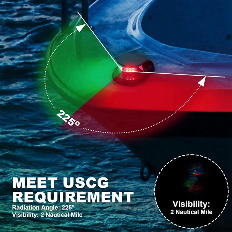 A28G-Bow Navigation Light, Marine LED Navigation Light, Yacht Light Boat Light Warning Light For Pontoons, Boats