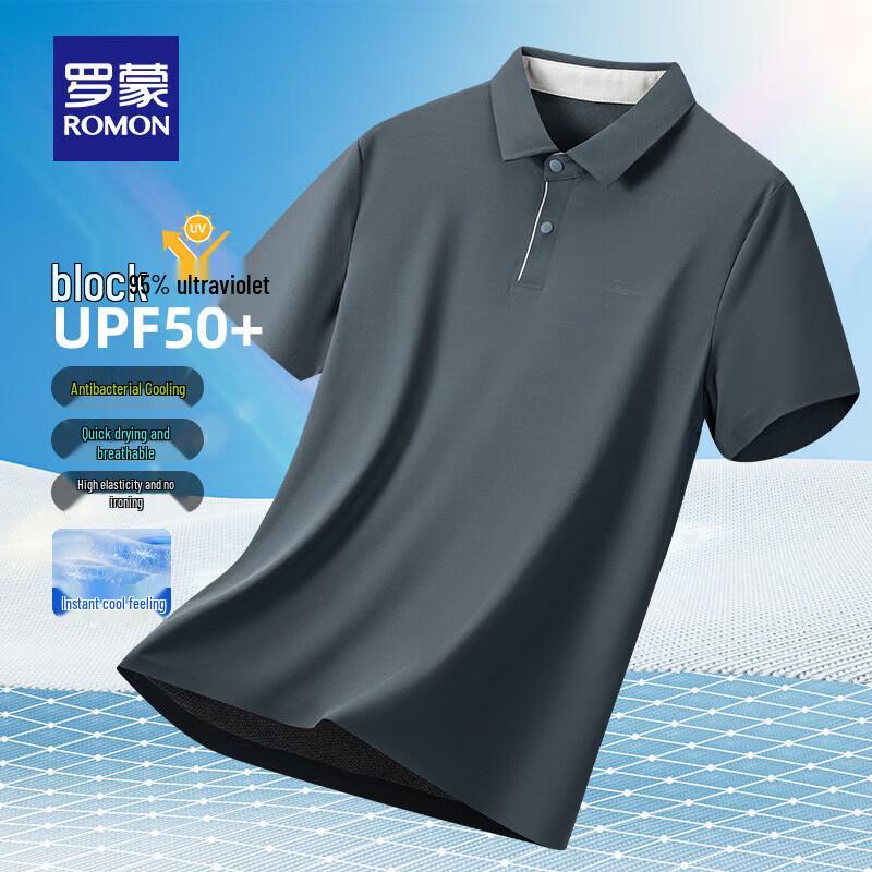 

ROMON Men s UPF50+ Ice Silk Polo Shirt PL02 185