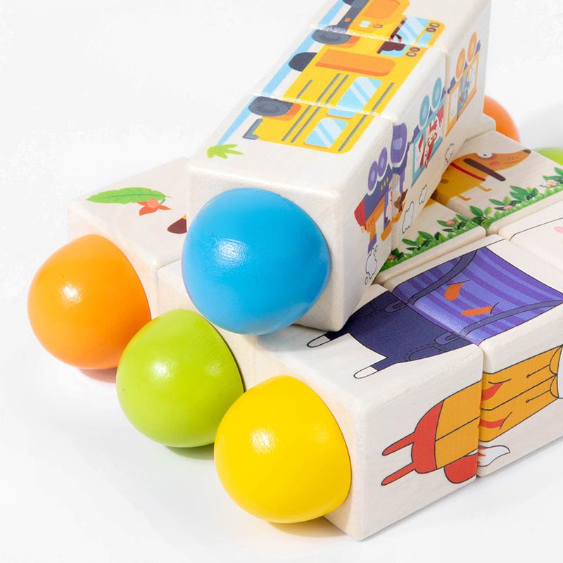 3D Wooden Rotating Puzzle Toddler Baby Educational Toys for Children Matching Game Animal Gifts Unisex Early Childhood Education