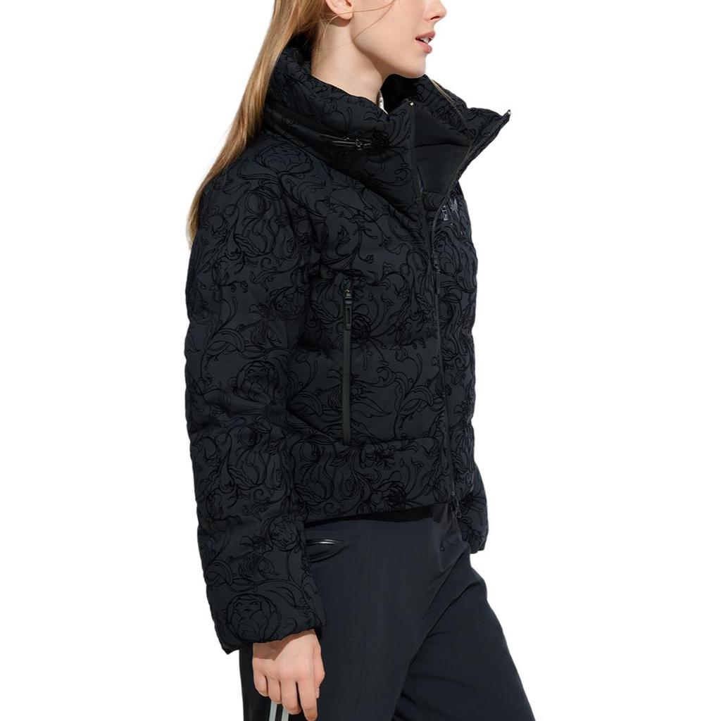 Fila Ski Series Versatile Warm Zip-Up Hooded Down Jacket Women Jackets Deep-Black A11W446914FBK