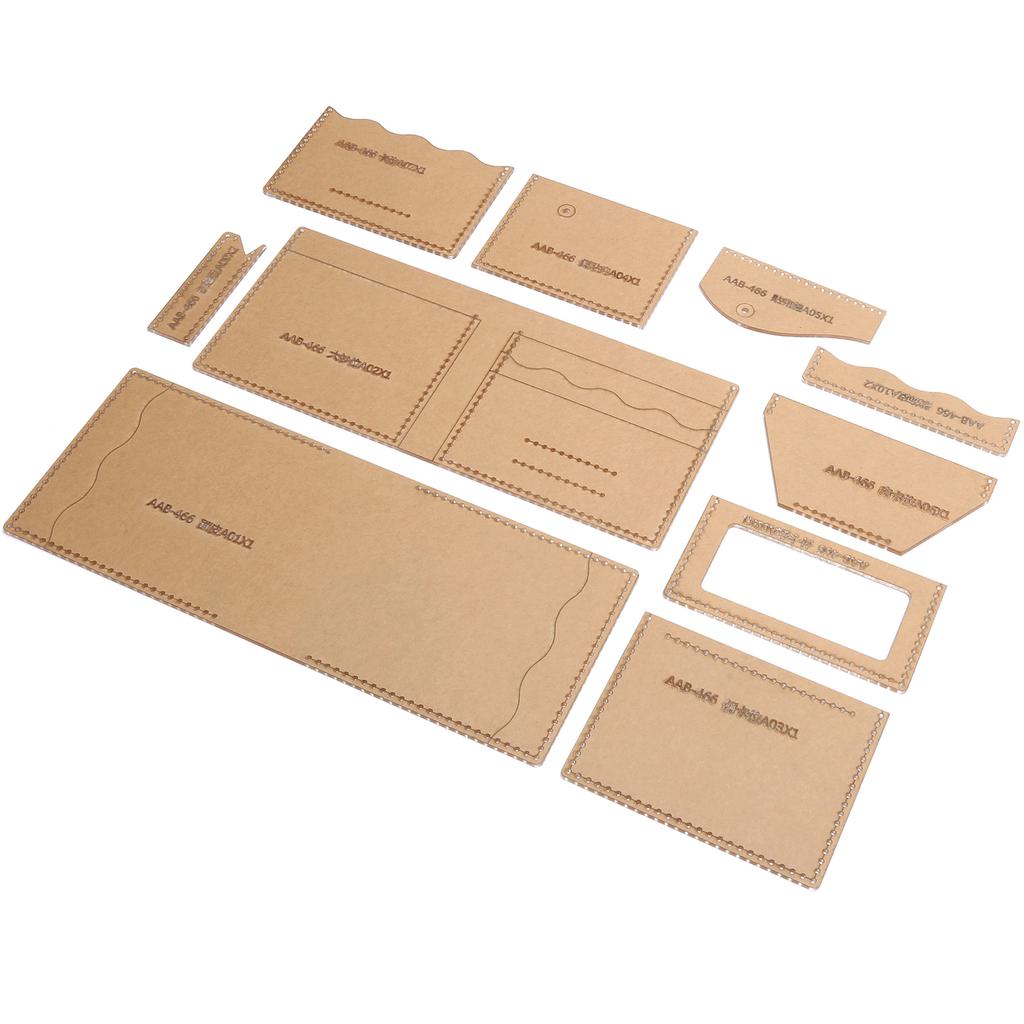 Short Wallet Leather Pattern Design Template DIY Handicraft Acrylic Template Set (AAB‑466)
