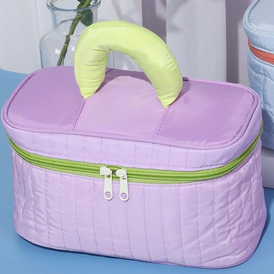 Travel Makeup Case Women Contrasting Color Cosmetic Bag Large Capacity Cosmetic