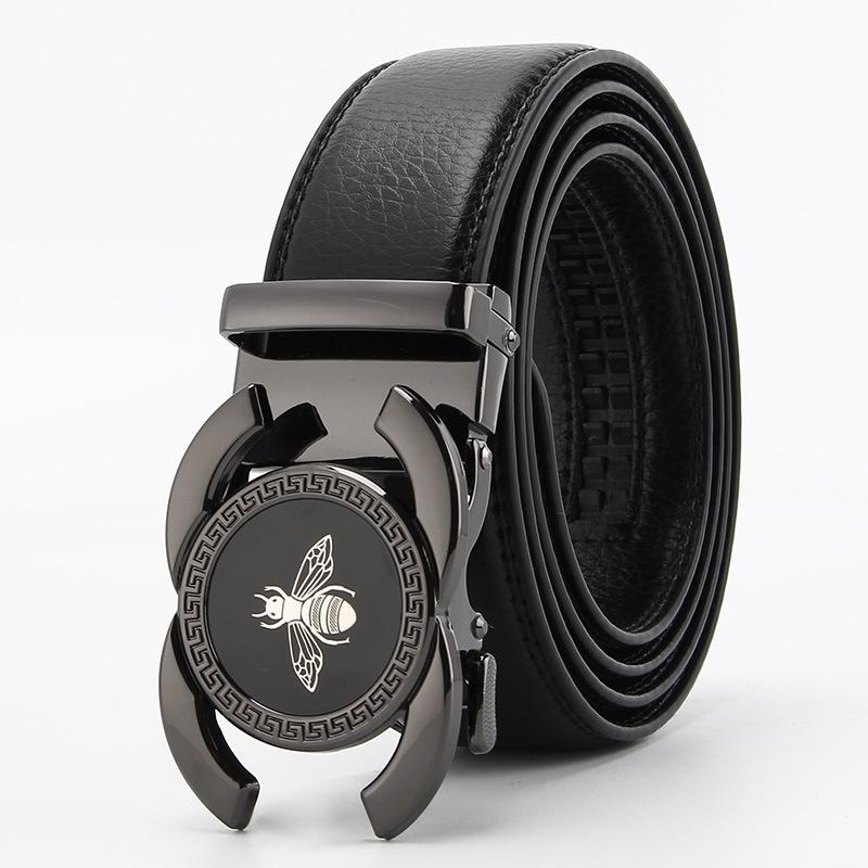 Men's Imitation Cowhide Open Edge Microfiber Cowhide Automatic Buckle Belt