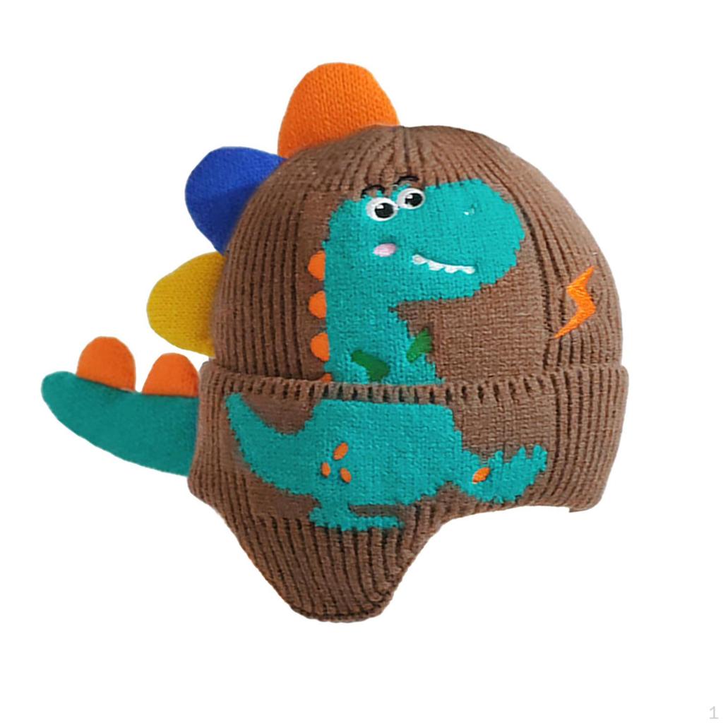 Dinosaur Ear Knitted Hat Beanie Comfortable Windproof Cold Cap Knit for Toddlers Kids