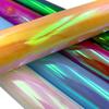 Iridescent Holographic HTV Iron On Film 12x10 Inch 5 Sheets - Shimmer Vinyl for Fabric Custom Apparel DIY Clothes Decoration