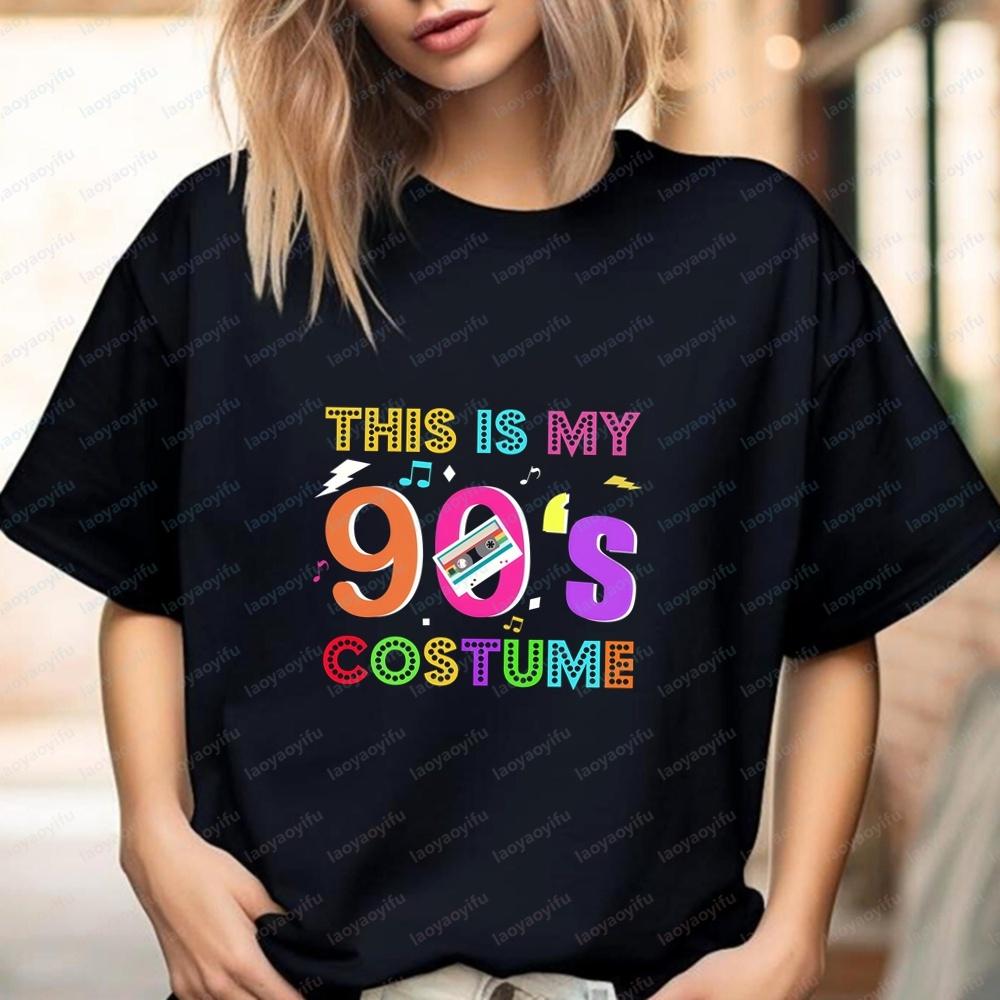 Unisexs Shirt This Is My 90s Costume Printed Fashion Blouse Trendy Unisex ShortSleeved Comfortable TShirt