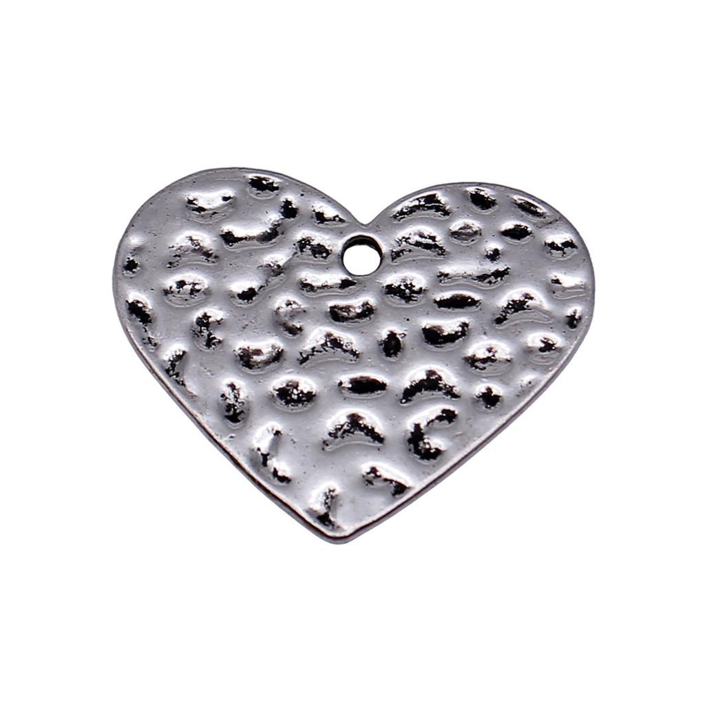 Filigree Heart Charms Antique Alloy Pendants For Vintage Floral Jewelry