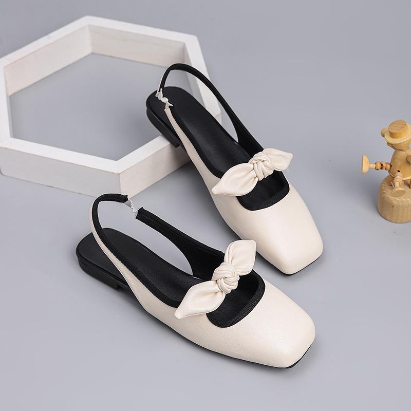 Fashion Polka Dot Print Ballet Flats Shoes for Women Elegant Square Toe Elastic Mary Janes Shoes Ladies Shallow Spring Autumn Loafers