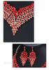Alloy Clavicle Chain Crystal Gem Necklace & Earring Set - European & American Retro Evening Party Accessories