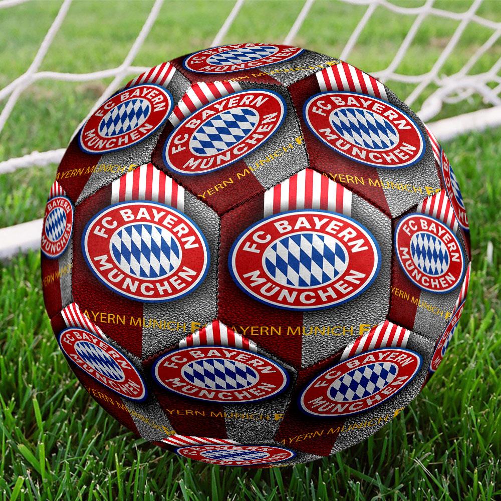 FC Bayern Print Size 5 Soccer Ball, Standard Match Football for Sports Game and Team Practice, Ideal Gift for Soccer Fans