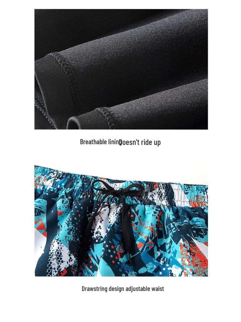 Men's Quick-Dry Double Layer Swim Trunks - Breathable, Loose Fit Beach & Sport Shorts