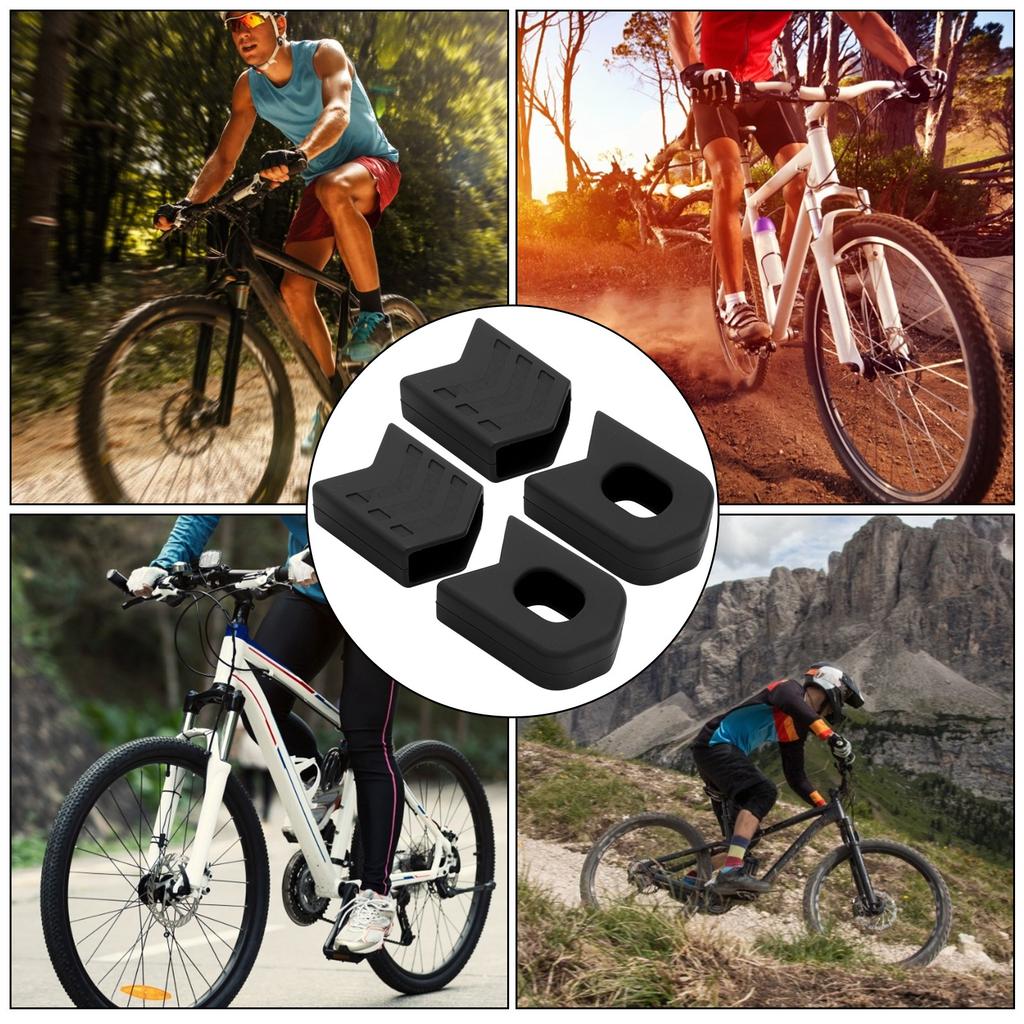 4pcs Bike Crank Protector Crankset Silicone FR AM Crank Arm Boot Covers