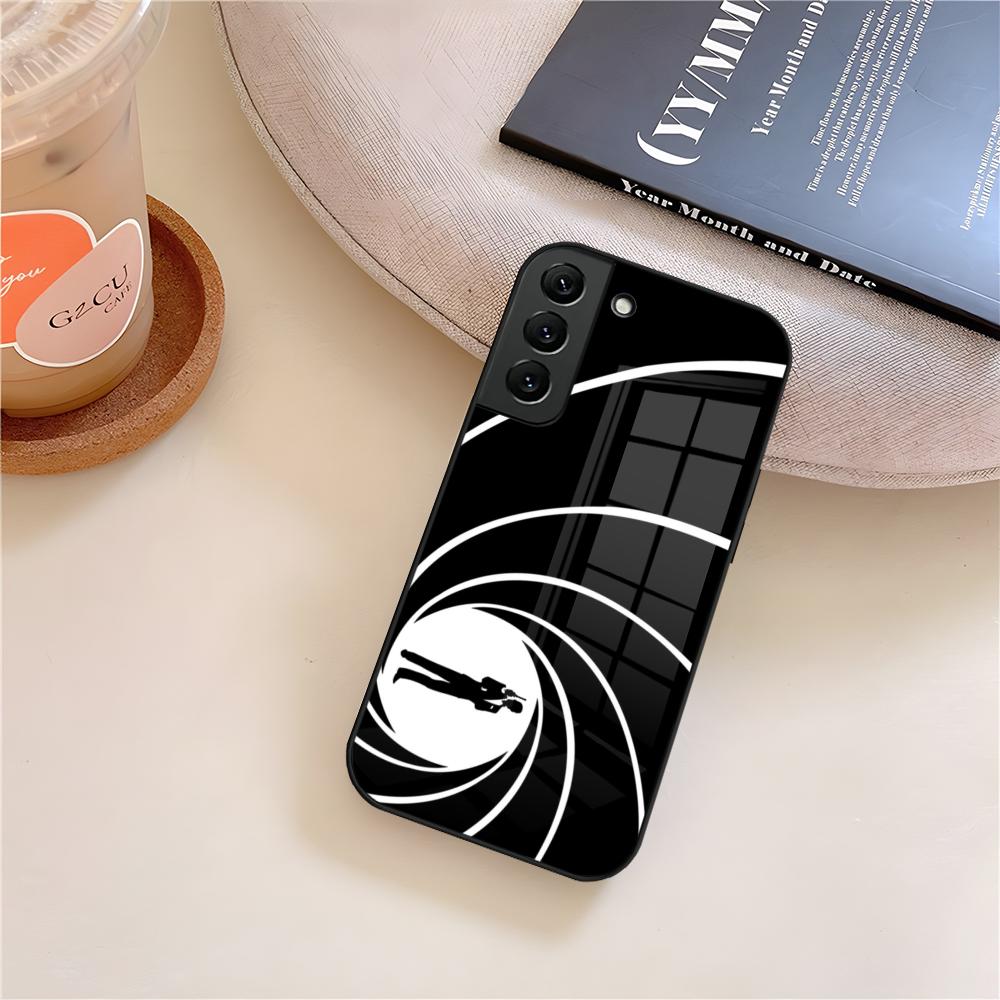 J-James B-BondES 0-007 Phone Case Glass For Samsung Galaxy S25 S23 S24 S21 S22 S20 Ultra Fe Plus A15 A14 Cover