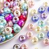 Decoendiy 100Pcs European and Resin Beads, Faux Pearl, Loose Spacer - DIY Bracelets, Necklaces Crafts Supplies (White)