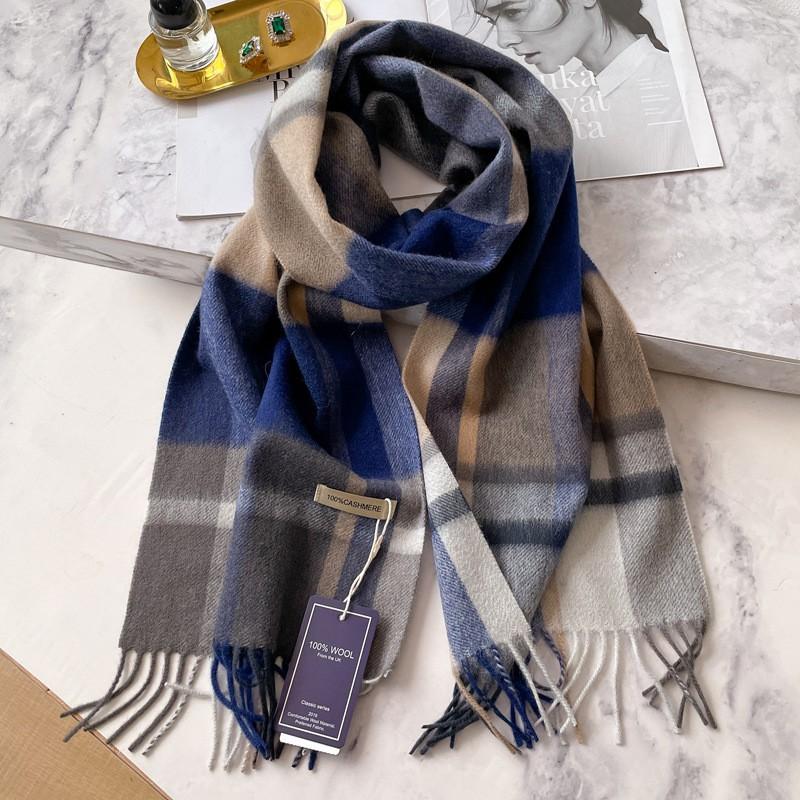 Unisex Cashmere Scarf Winter Warm British Plaid Long Men Women Gift