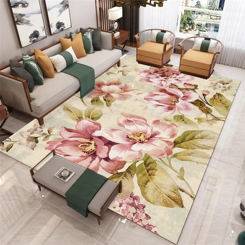 Teppich im nordischen Stil Schmutzabweisend Rutschfest Couchtisch Großflächig Wasserabsorbierend Wohnzimmerteppich Haushaltsteppich