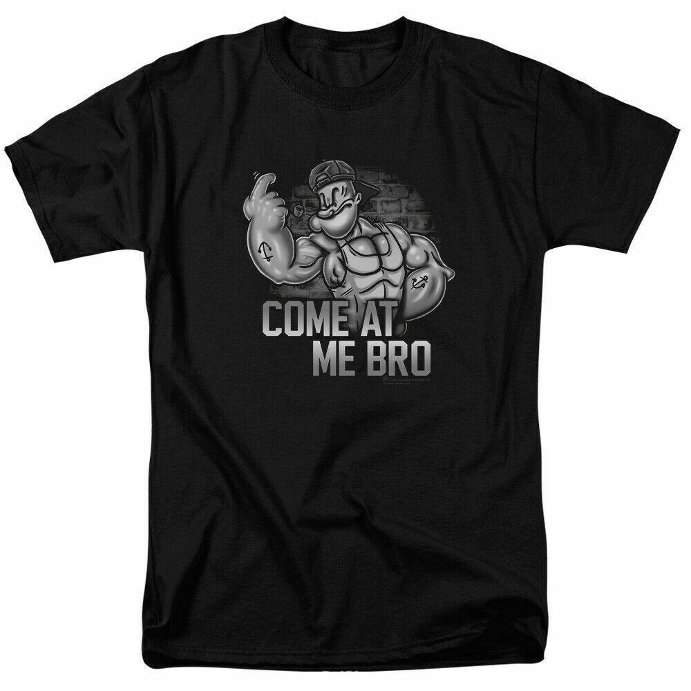 26 Popeye Come At Me Bro T Shirt Licensed Comic Cartoon Tee Black Unisex T-Shirt M