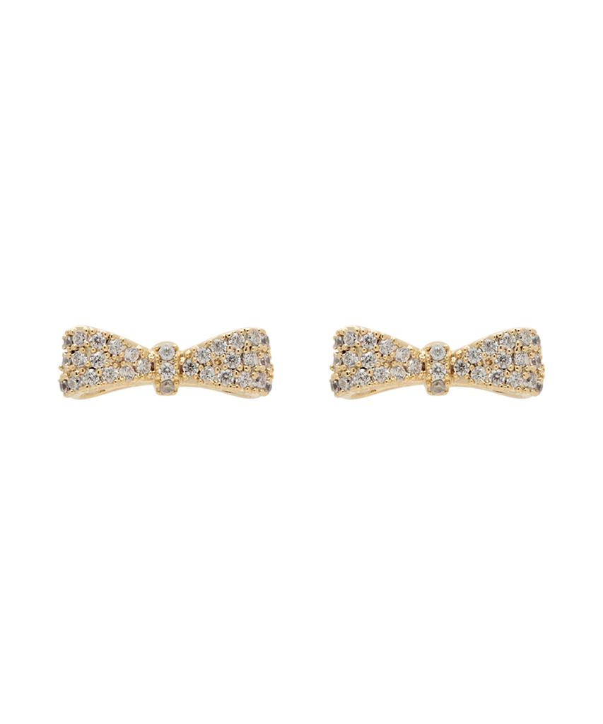 Jyddm 925 Tiny Crystal Ribbon Earrings (L)
