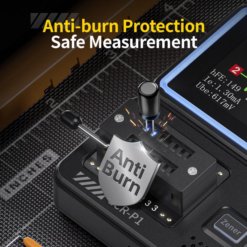 FNIRSI LCR-P1 Multifunction Transistor Capacitor Tester LCR ESR Tester Diode Triode LCR ESR NPN PNP MOSFET Tester Anti-burn