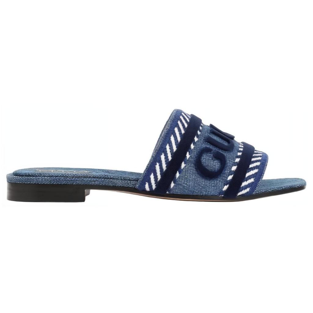Gucci Wmns Gucci Script Slide Sandal 'Light Blue Denim' Women's 771589 FACK3 4609