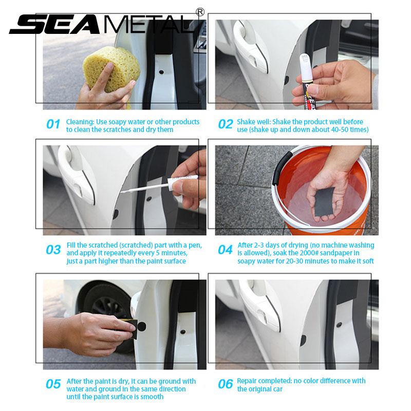 SEAMETAL Universal-Auto-Kratzer-Reparatur-Lackstift, wasserdicht, zur Reparatur von Autolacken, zur Lackpflege, zum Entfernen von Kratzern für das Auto