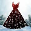 Women's Fashion Christmas Printed Sexy Strapless Gothic Cocktail Dress Punk, Vintage Dress.