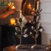 American Style Wrought Iron Candle Holder Ornament for Christmas and Candlelit Dinner Decor