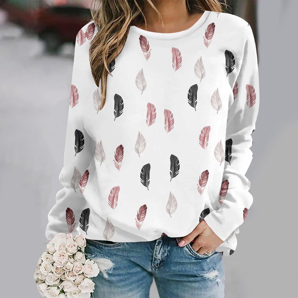 Herbst und Winter neue Mode Rundhals Langarm bedruckt elegant lässig locker Hoodie