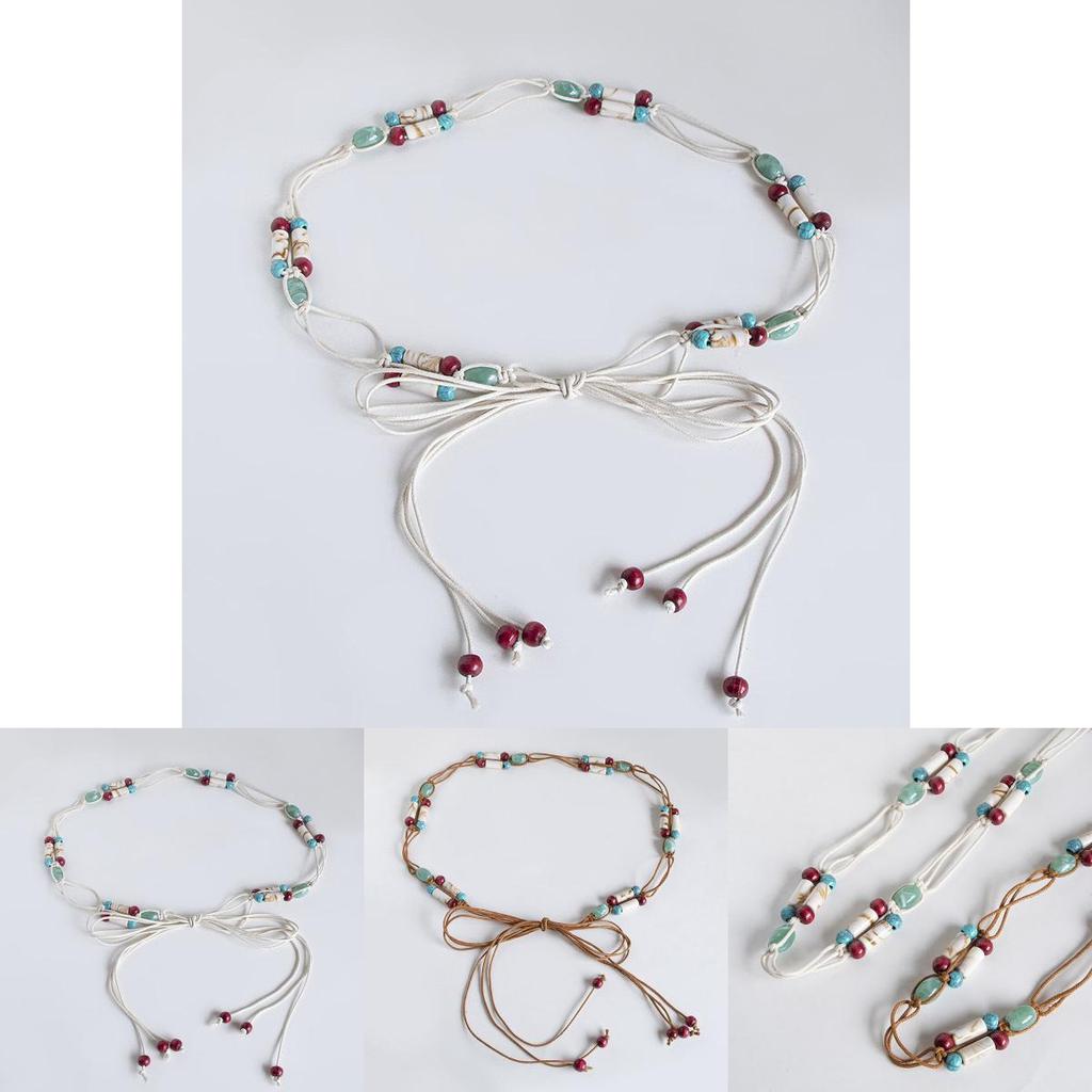 Bohemian Cultural Pattern Belt With Tie Fastening For Daily Use