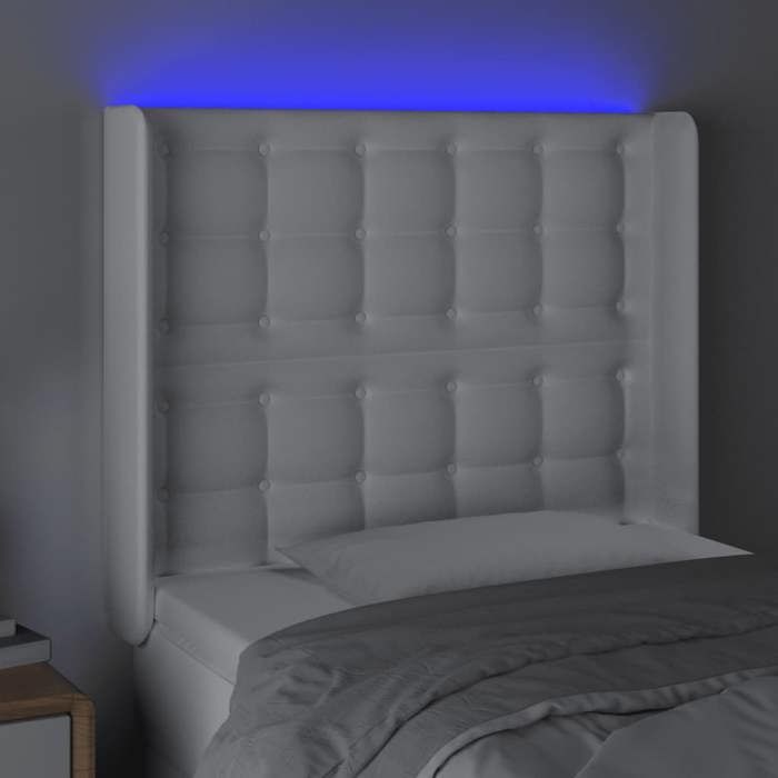 Tête de lit - MAISON EXCLUSIVE - Similicuir - LED intégrée colorée - 93x16x118/128 cm - Hauteur réglable