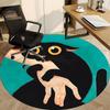 1pc Cat Pattern Office Round Area Rug, For Office, Laundry Room, Bedroom, Living Room, Under Office Chairs, Home Decor, Home Decor, Non-Slip