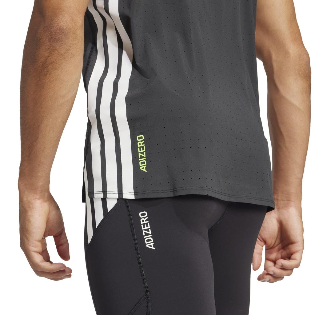 Adidas Adizero Running Short Sleeve Black Size M Men's T-Shirt, JOM26, (JF3473),