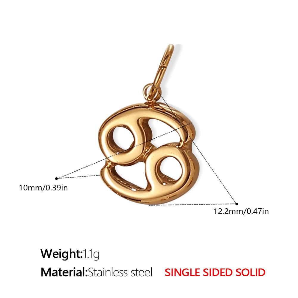 Yori 2Pcs Stainless Steel Zodiac Pendant Accessories for Women Charms Gold Color DIY Accessories Jewelry Making