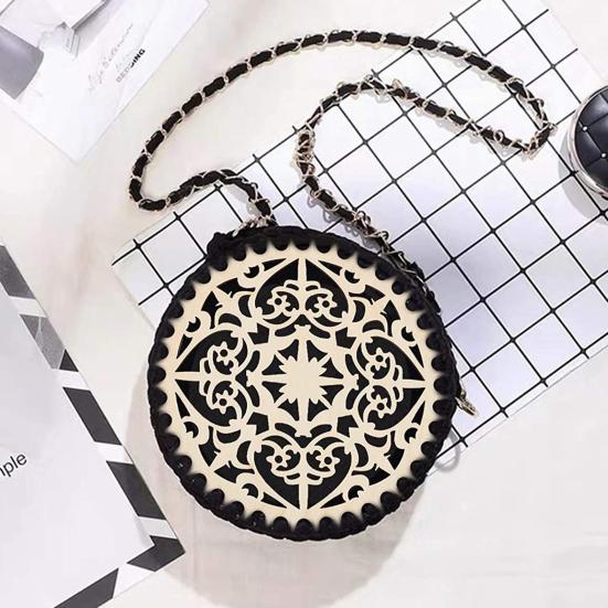 2Pcs Criativo Sem Pintura Leve Bolsa Crochê Bases De Madeira Em Branco Cesta Fundos De Madeira Ferramentas De Costura