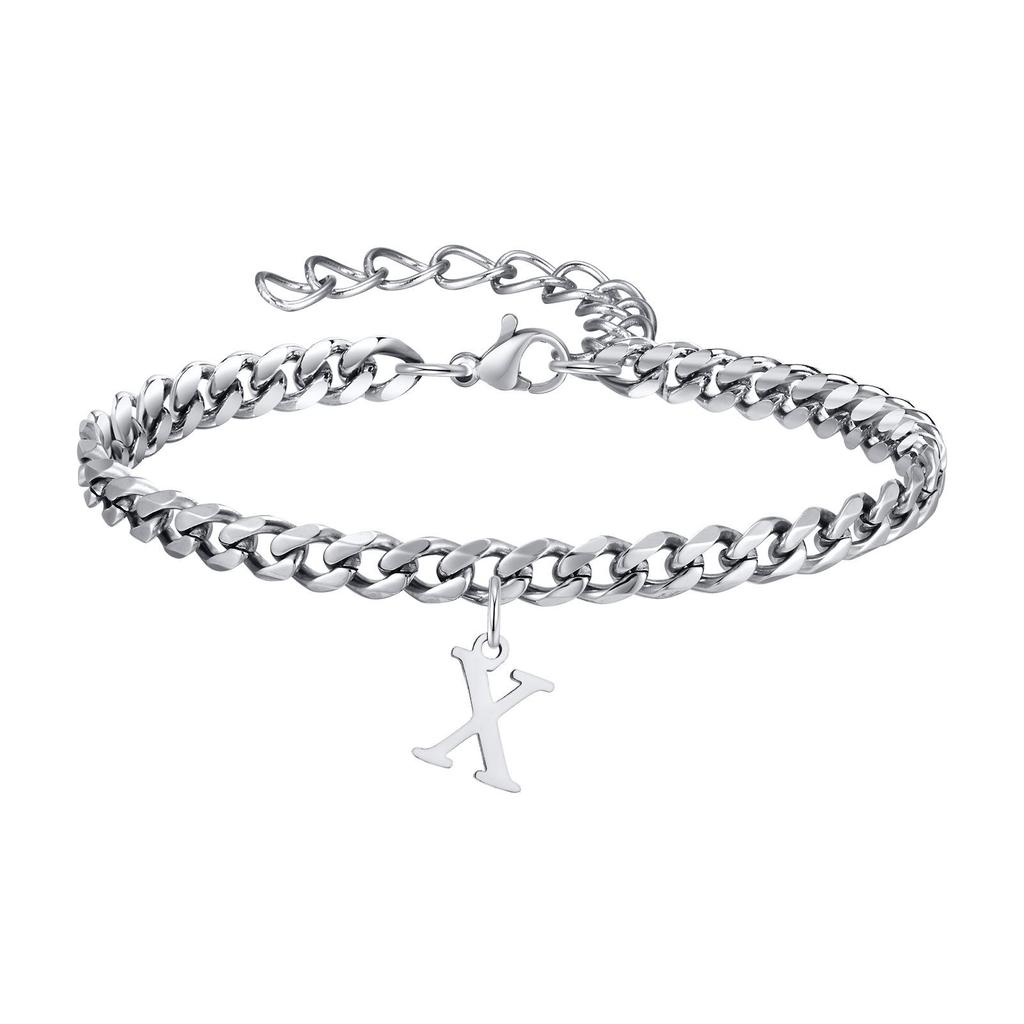 Fashion 26-Letter Frosted Chain Anklet – Trendy, Simple Jewelry Gift