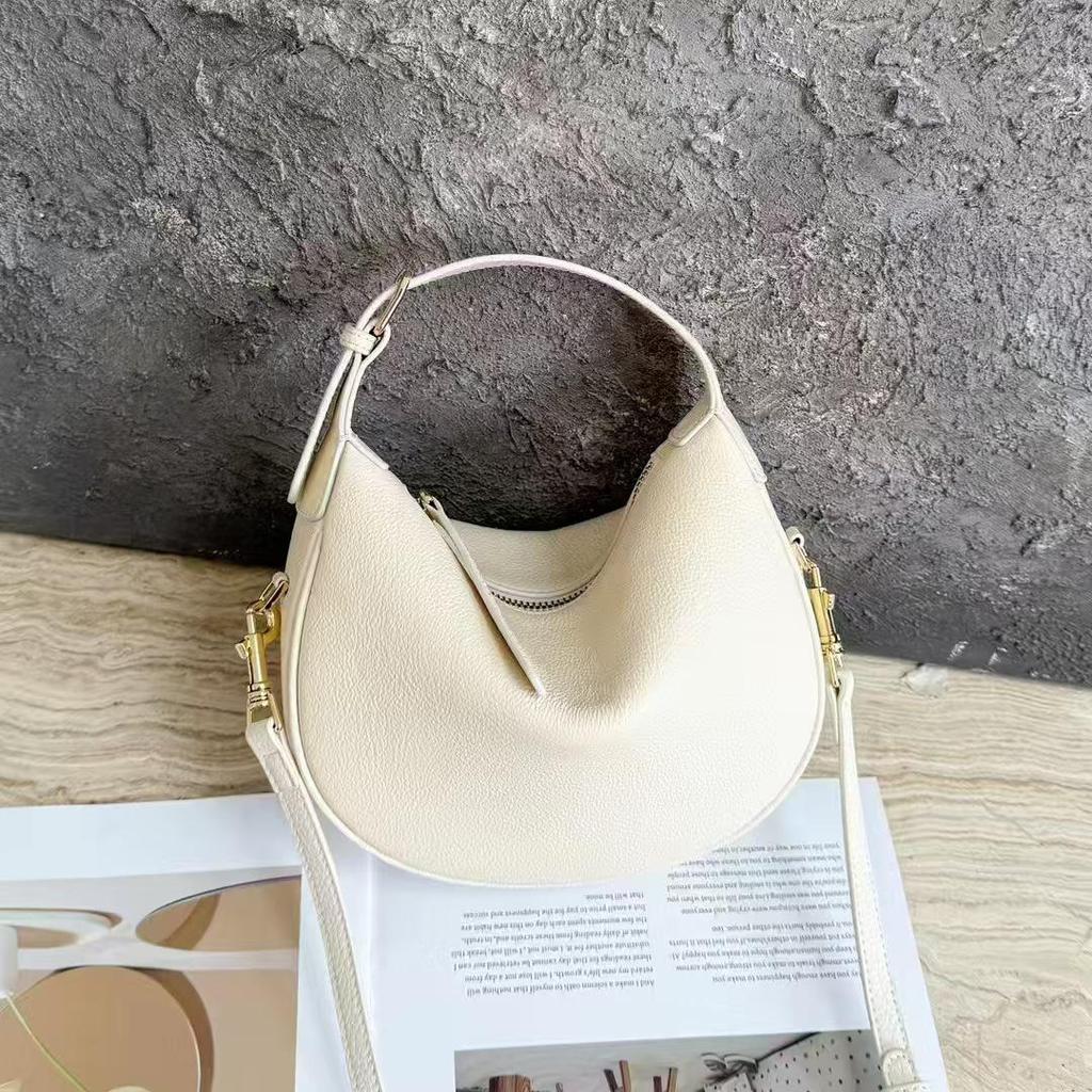 Korean Style 2025 Women's Genuine Leather Dumpling Shoulder Handbag