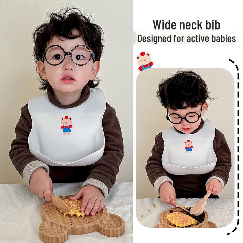 Waterproof Silicone Baby Feeding Bib - Oil-Proof for Infants and Toddlers