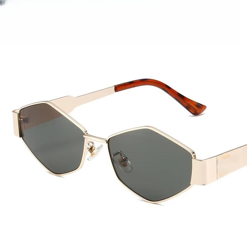 

New Diamond-Cut Large-Frame Sunglasses Full-Frame Metal Sunglasses Ladies Fashionable Sunshade Glasses