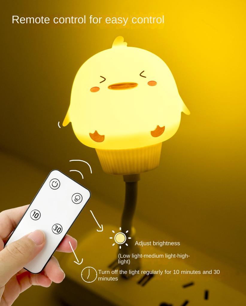USB Cartoon Cute Night Light With Remote DC 5V Control Babies Bedroom Decorative Feeding Light Bedside Tabe Lamp Apply To Laptop