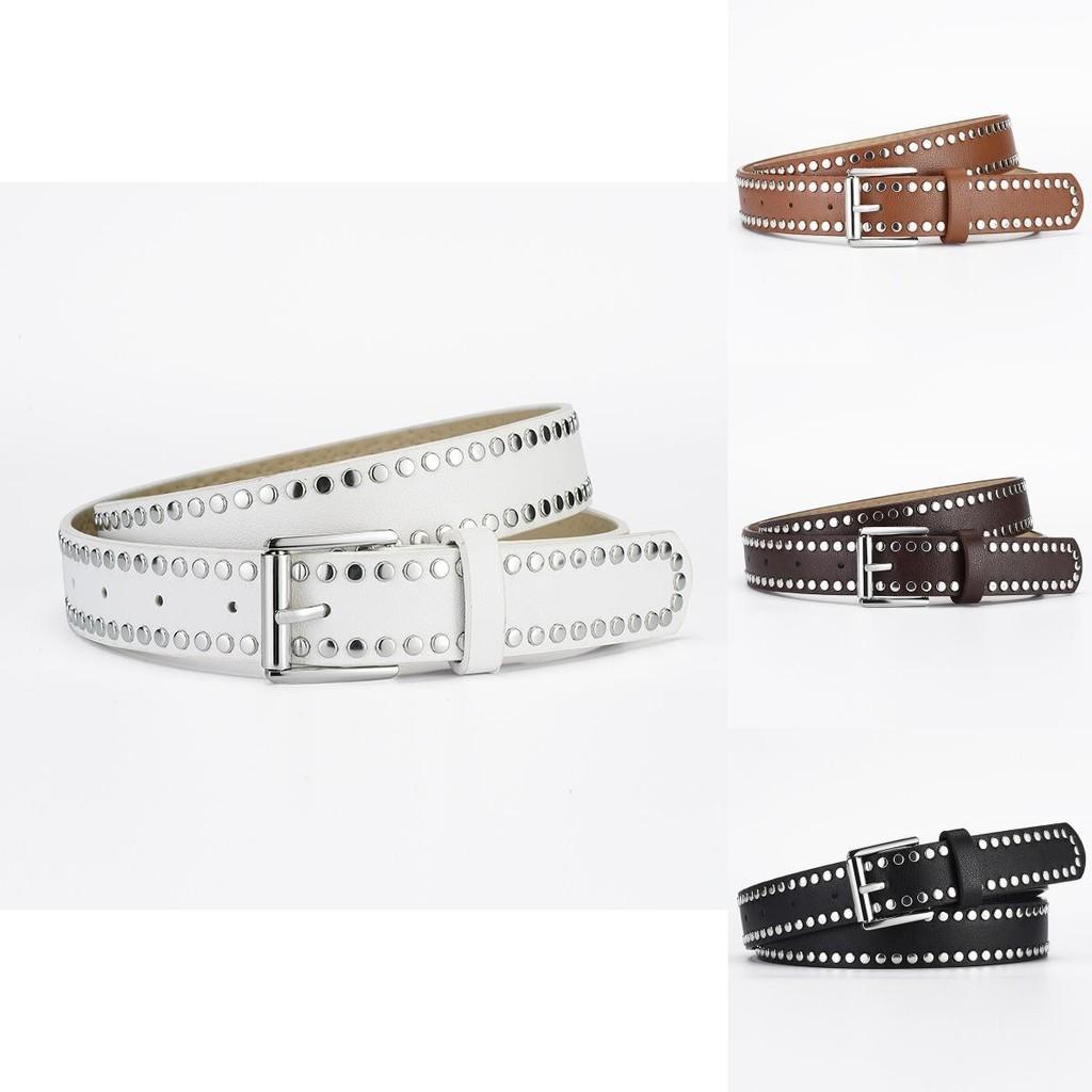 Design Unique Original Pu Leather Belt With Rivet Detailing For Womens Outfits Casual